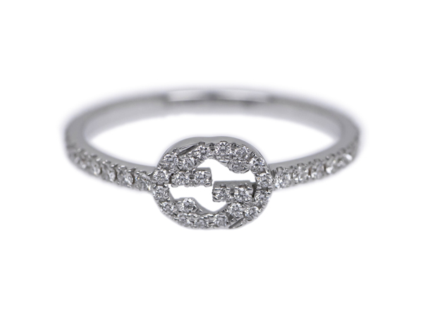 グッチ インターロッキング GG リング 750WG フルエタニティ ダイヤモンド