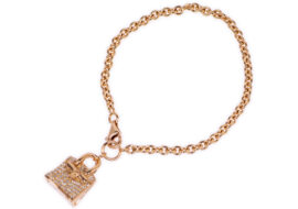 HERMES エルメス ブレスレット アミュレット バーキン SH 750PG K18 ダイヤ 0.44ct