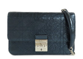 クリスチャンディオール ミスディオール ウォレット オン チェーン ショルダーバッグ メタリックブルー