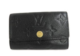 ルイヴィトン キーケース ミュルティクレ6 M64421 モノグラム・アンプラント イニシャル入り ノワール