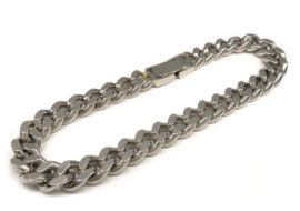 ブレスレット 喜平 キヘイ 2面 シングル Pt850 プラチナ 38g 18cm チェーン