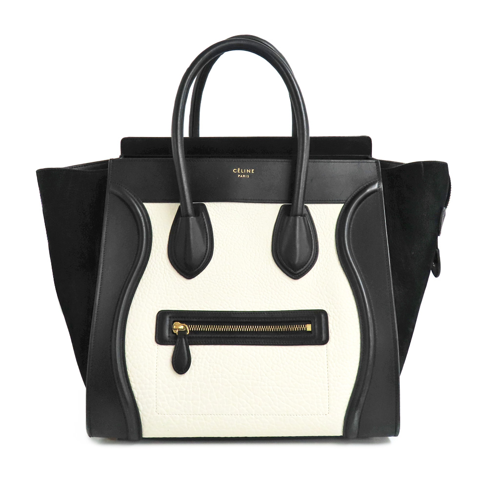 セリーヌ ラゲージ ミニ ショッパー 165213 トートバッグ ハンドバッグ ブラック ホワイト