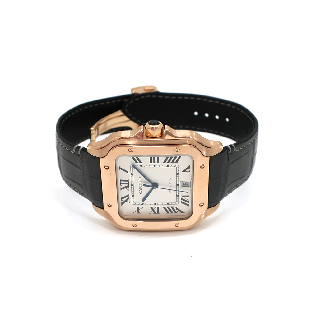 カルティエ サントス ドゥ カルティエ LM K18PG WGSA0019 レザーベルト メンズ 腕時計