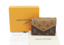 ルイヴィトン LOUIS VUITTON ポルトフォイユ ヴィクトリーヌ モノグラム リバース 三つ折り財布 M81557