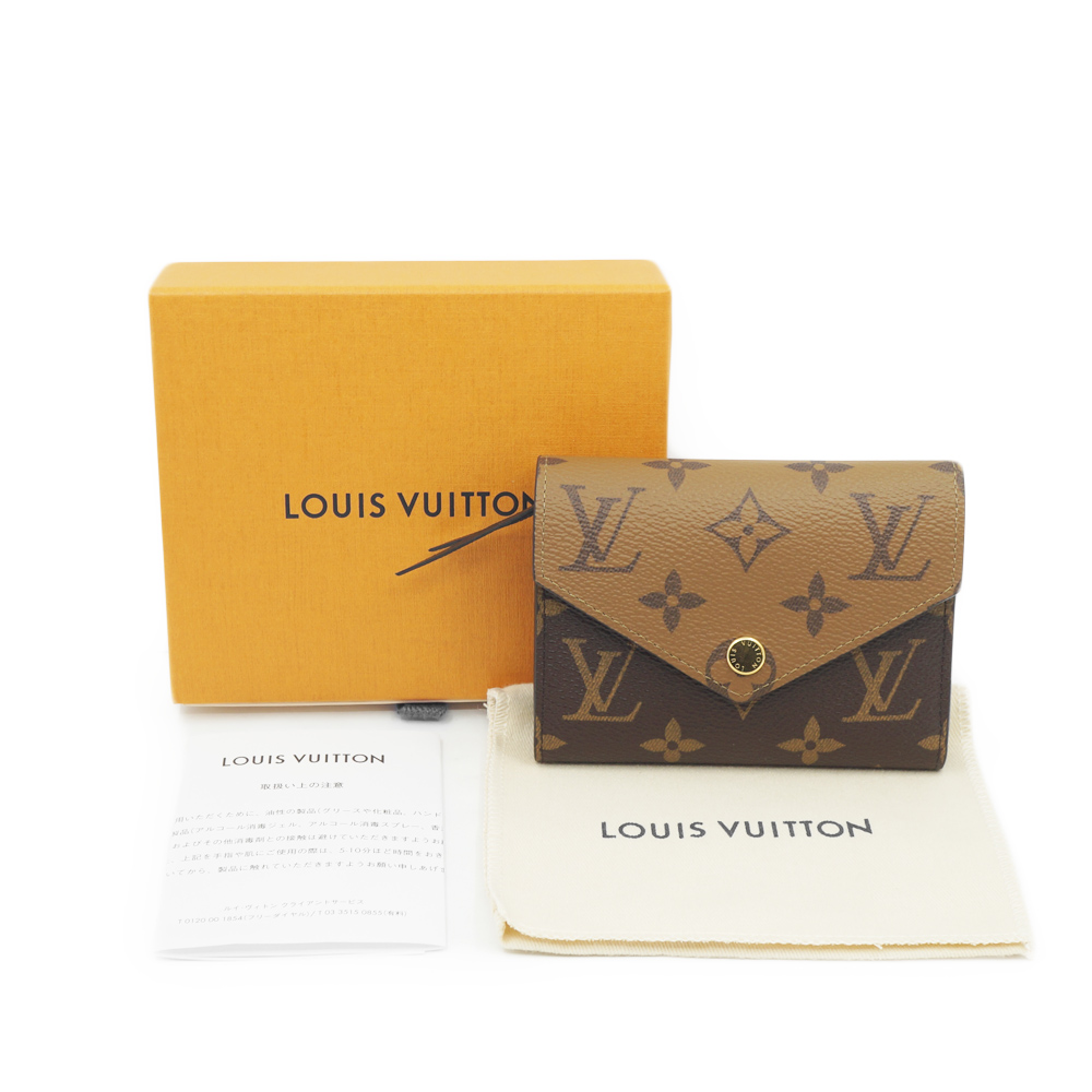 ルイヴィトン LOUIS VUITTON ポルトフォイユ ヴィクトリーヌ モノグラム リバース 三つ折り財布 M81557