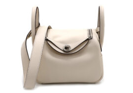 エルメス リンディ ミニ ハンドバッグ ショルダー ナタ K刻 スイフト ホワイト系 レディース 未使用