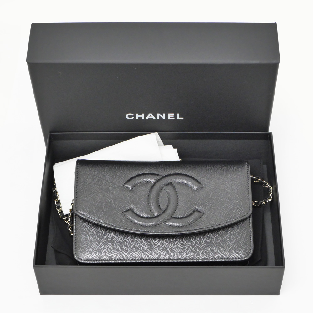 シャネル チェーンウォレット AP4653 キャビアスキン ブラック 新品・未使用
