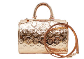 ルイヴィトン LV SKI スピーディバンドリエール25 ハンドバッグ モノグラム M26497 RFID ピンクゴールド