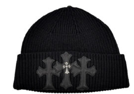 クロムハーツ ニットキャップ セメタリ―クロス CH OS 22cm ブラック 黒