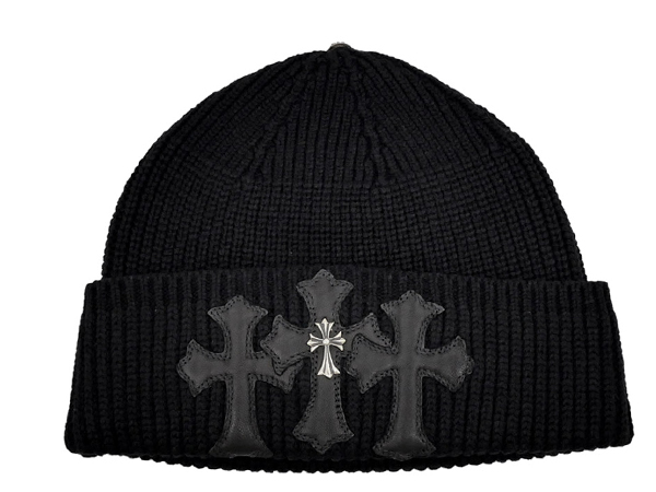 クロムハーツ ニットキャップ セメタリ―クロス CH OS 22cm ブラック 黒