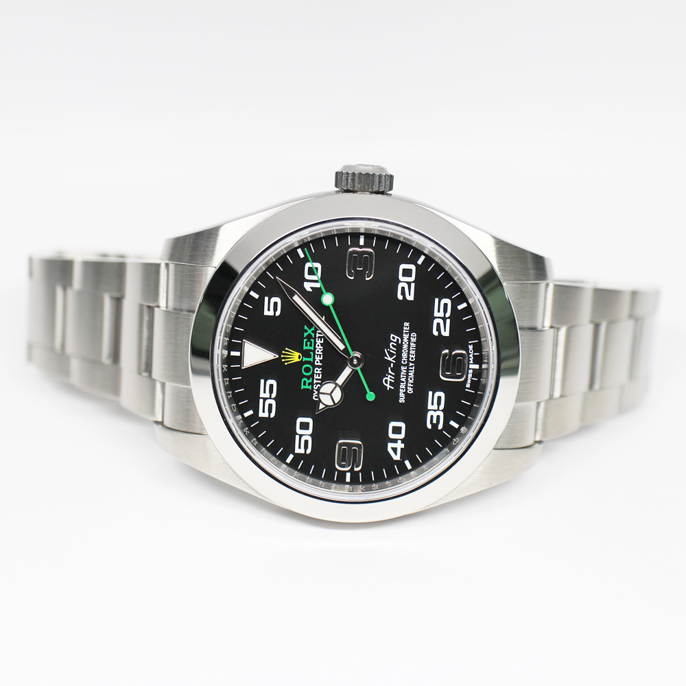 ロレックス エアキング 116900 ランダム ブラック SS 自動巻き メンズ 保証書付き 2020年