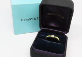 ティファニー カーブドバンド1Pダイヤ 750YG イエローゴールド ジュエリー