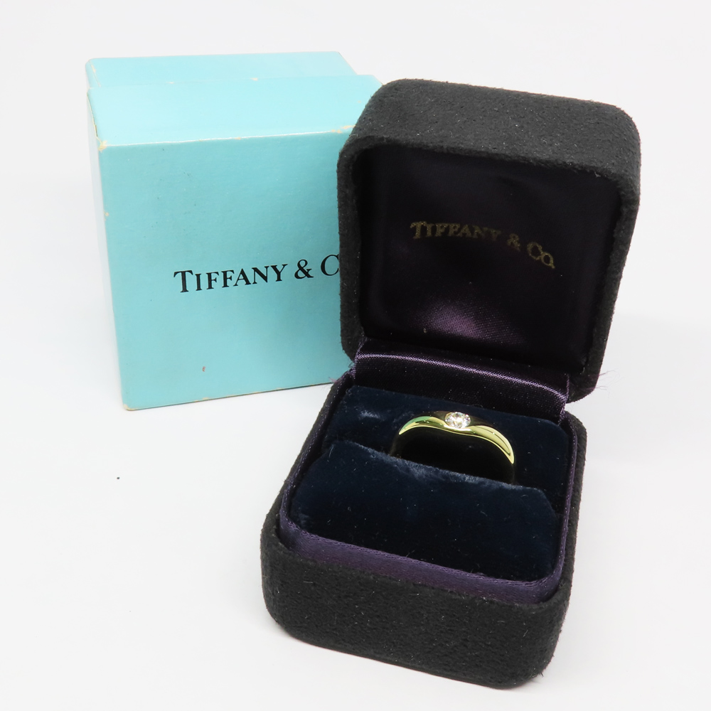 ティファニー カーブドバンド1Pダイヤ 750YG イエローゴールド ジュエリー
