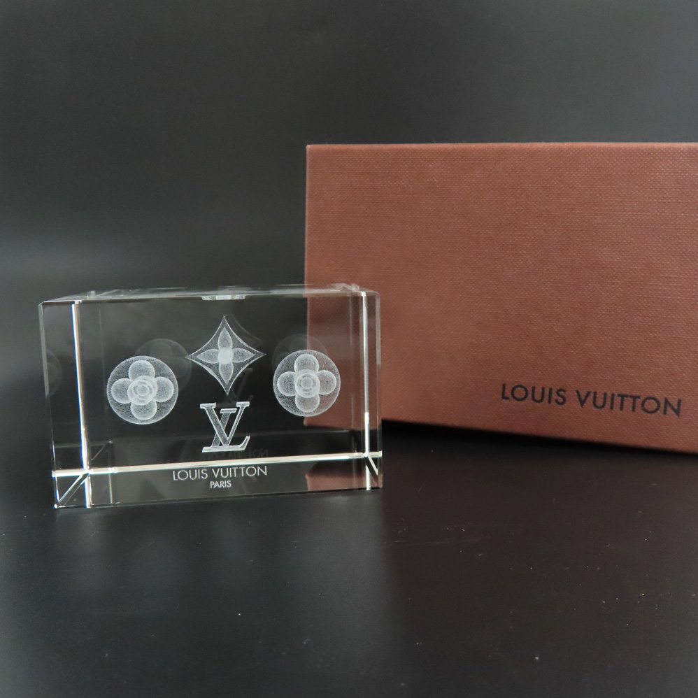 ルイヴィトン ペーパーウェイト クリスタル モノグラム インテリア ノベルティ