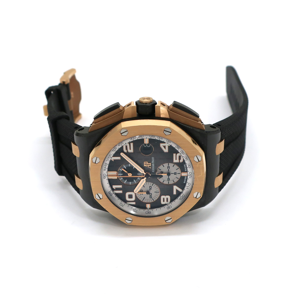 オーデマ ピゲ ロイヤルオーク オフショア クロノグラフ スモークグレー×シルバー ラバー 26405NR.OO.A002CA.01 メンズ 腕時計