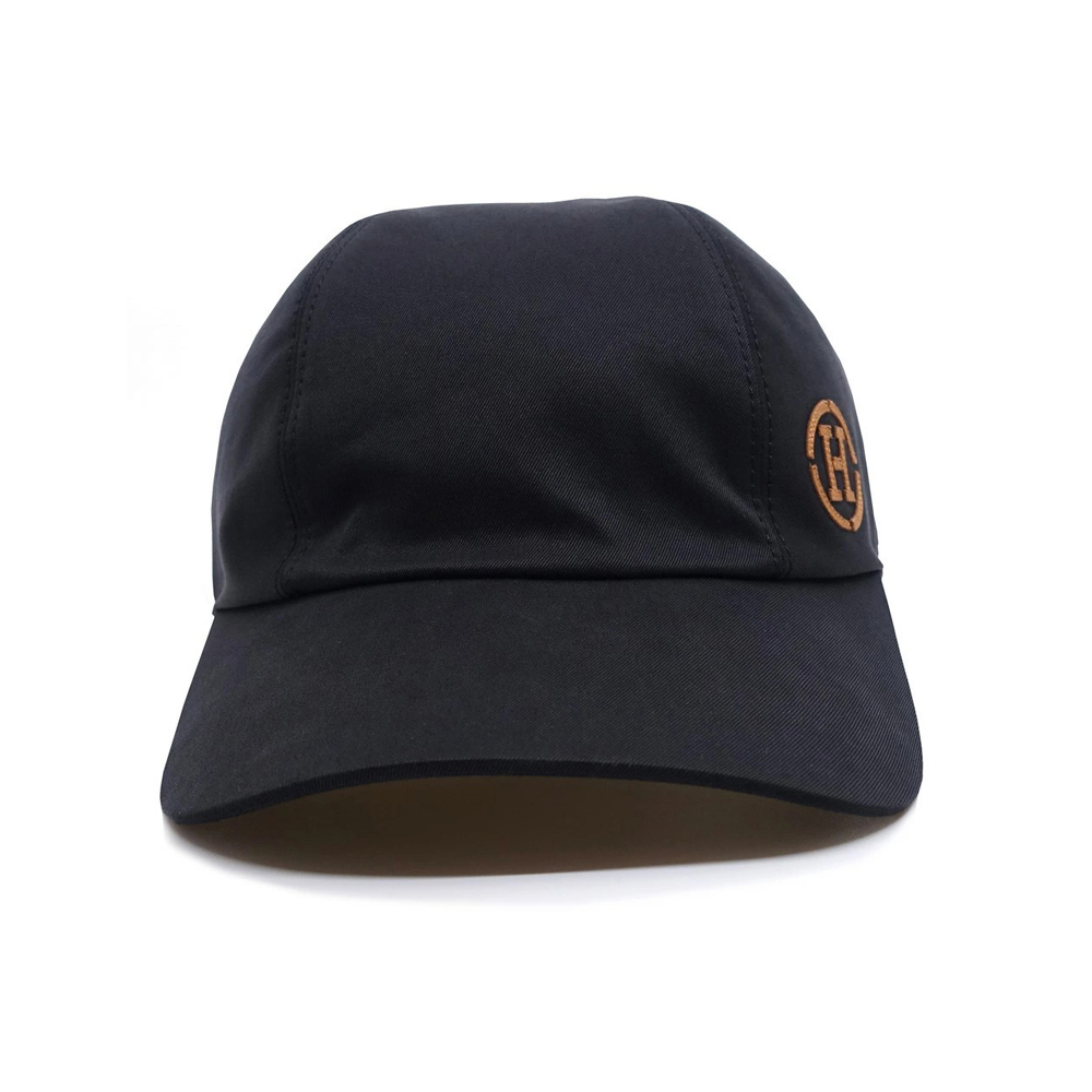 エルメス HERMES マイルスH サークル キャップ コットン ブラック #58