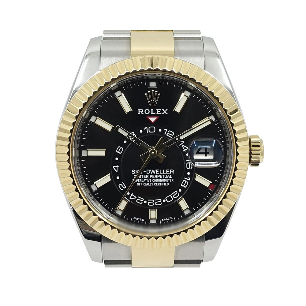 ロレックス ROLEX スカイドゥエラー 326933 ブラック オイスターブレス SS/YG 自動巻き