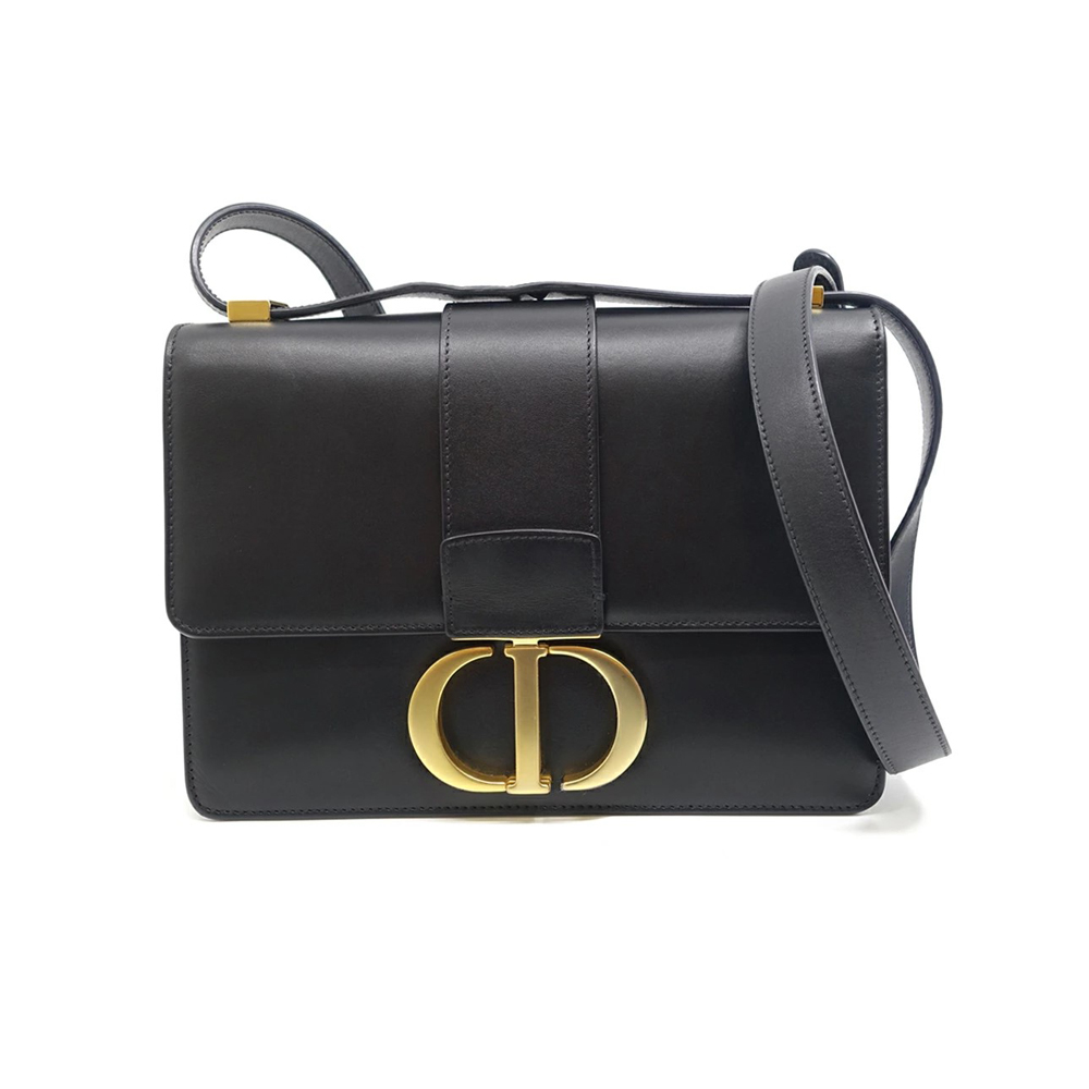 ディオール DIOR モンテーニュ 30 ショルダーバッグ ブラック ゴールド金具 M9203