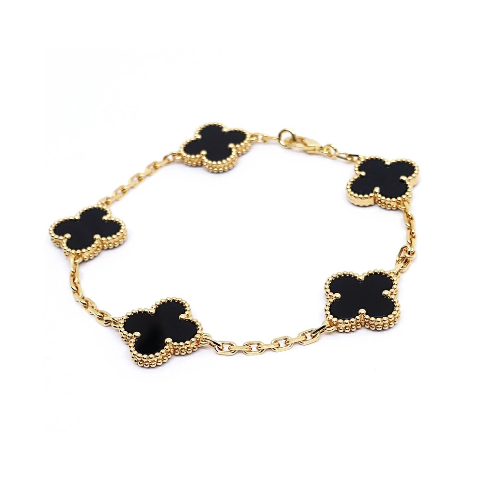 ヴァンクリーフ&アーペル VAN CLEEF&ARPELS ヴィンテージ アルハンブラ ブレスレット 5モチーフ オニキス 750YG VCARA41300
