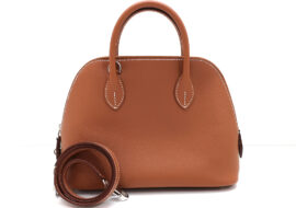 エルメス ボリード 1923 25 ゴールド SV金具 エバーカラー K刻 ハンドバッグ レディース