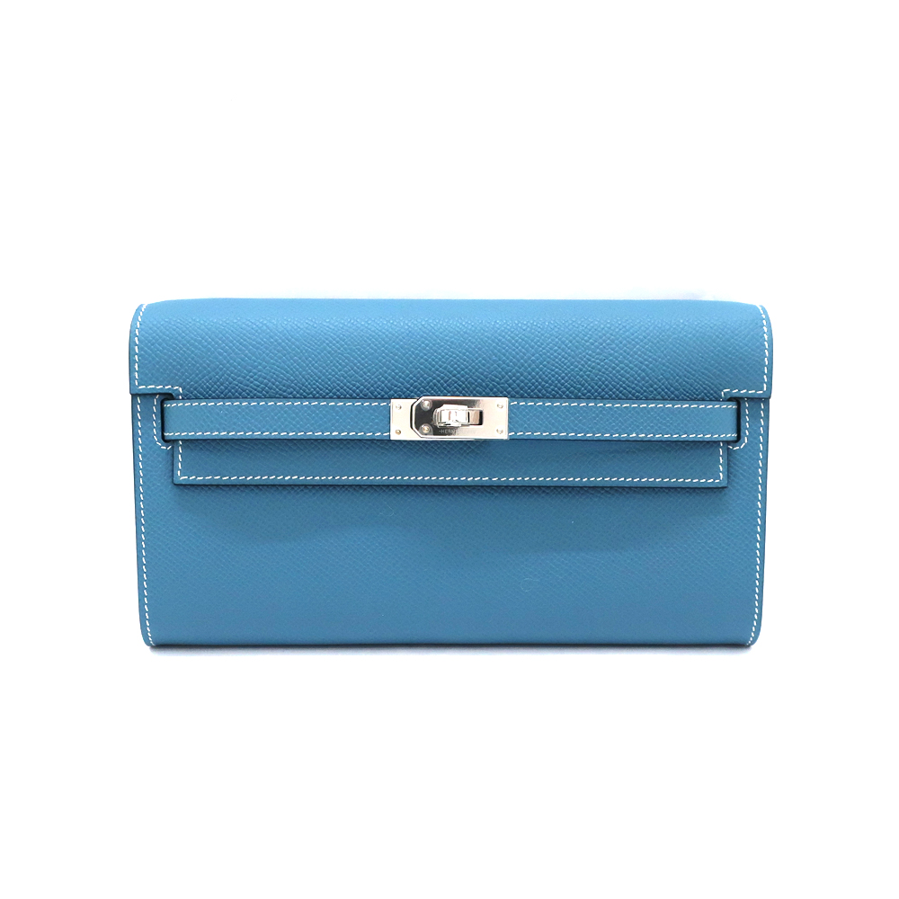 エルメス ケリー トゥ ゴー ロング ウォレット ニューブルージーン K刻 エプソン 長財布 レディース 新品