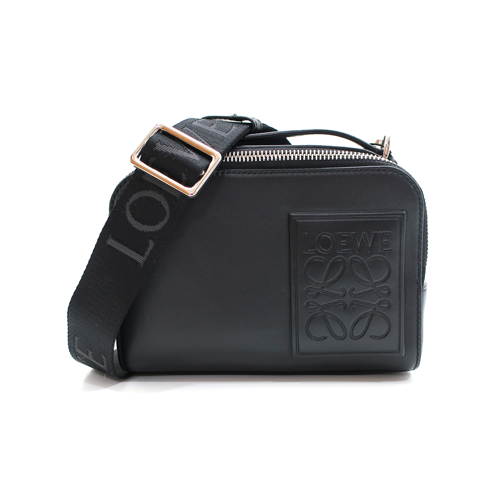 ロエベ クロスボディ カメラバッグ ミニ ブラック ショルダーバッグ SV金具 レディース