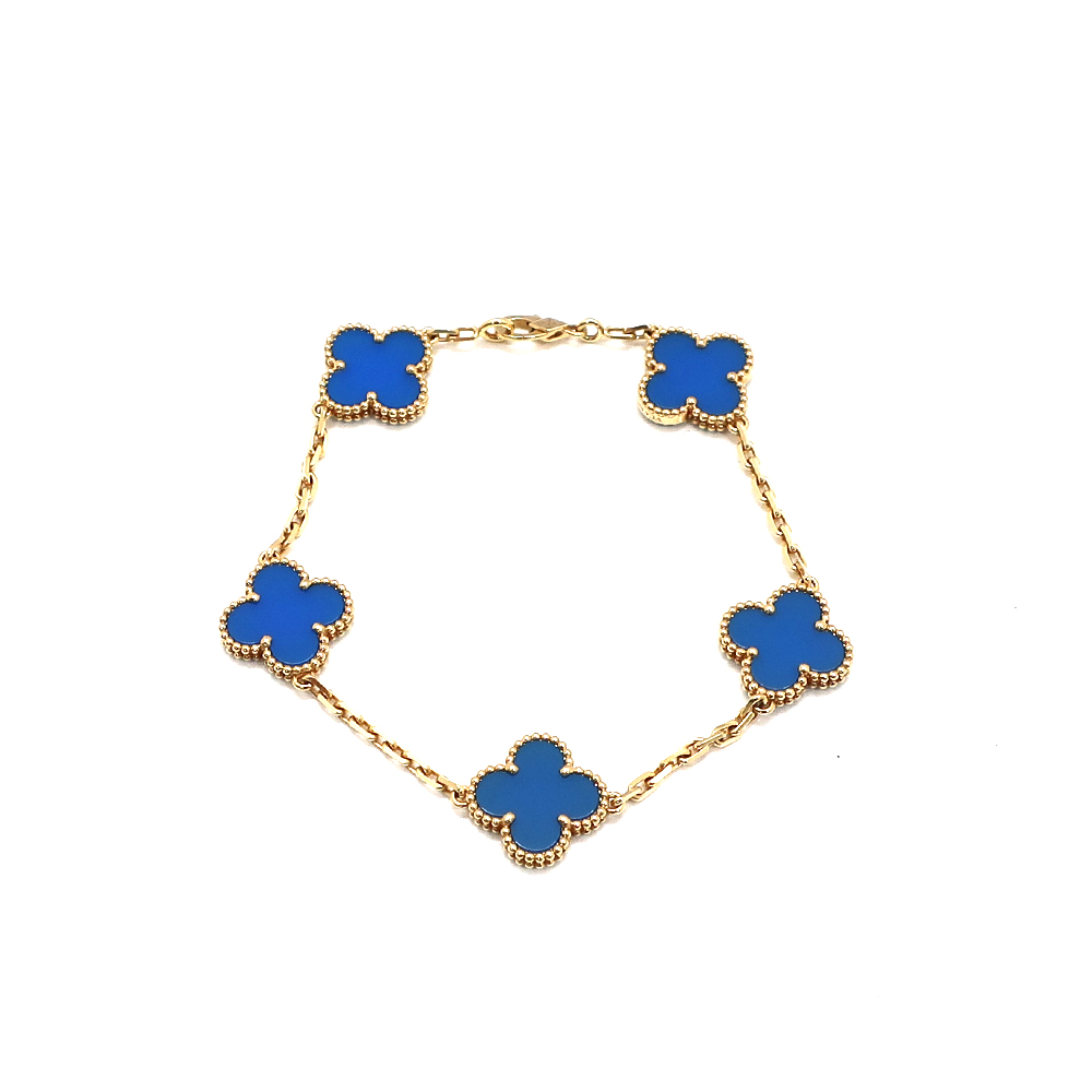 ヴァンクリーフ＆アーペル ヴィンテージアルハンブラブレスレット 5モチーフ アゲート 750 VCARP34900 ジュエリー