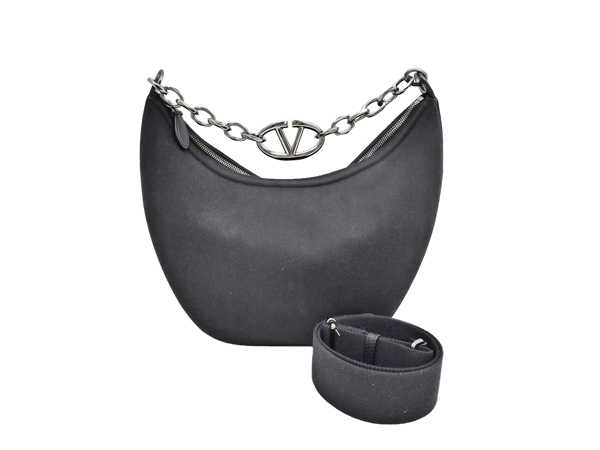 ヴァレンティノ Vロゴ ムーン チェーンショルダーバッグ キャンバス
