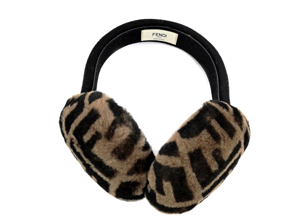 フェンディ イヤーマフ ズッカ柄 ブラウン ブラック 耳あて