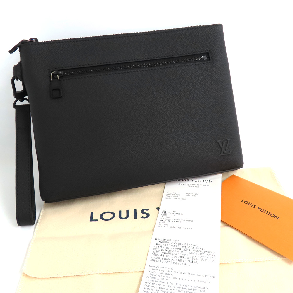ルイヴィトン LVアナグラム テイクオフ・ポーチ M25955 ブラック