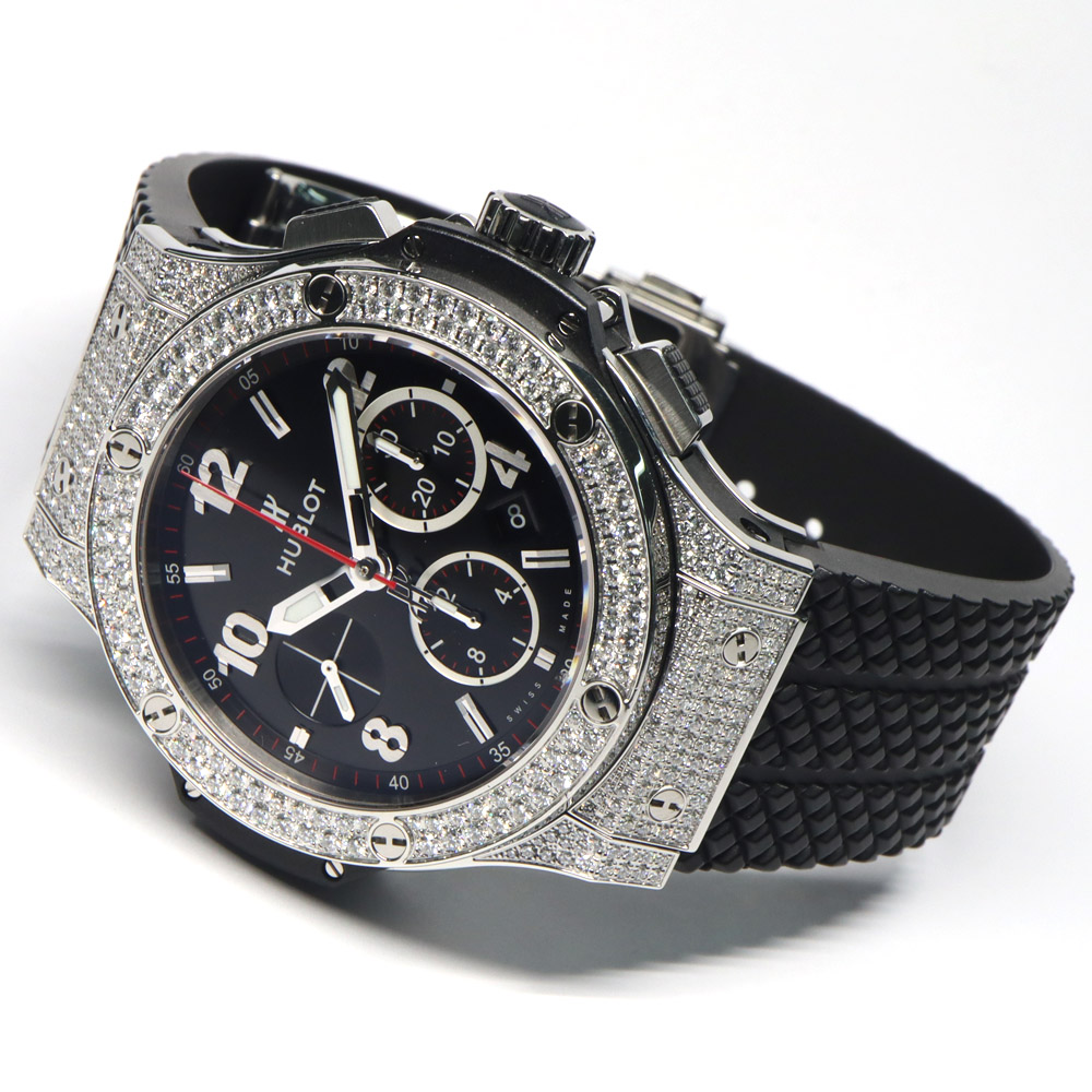 ウブロ ビックバン ダイヤモンド 301.SX.130.RX.174 SS ラバー ブラック クロノグラフ 自動巻