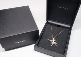 タサキ アブストラクト スター ネックレス 750SG パール