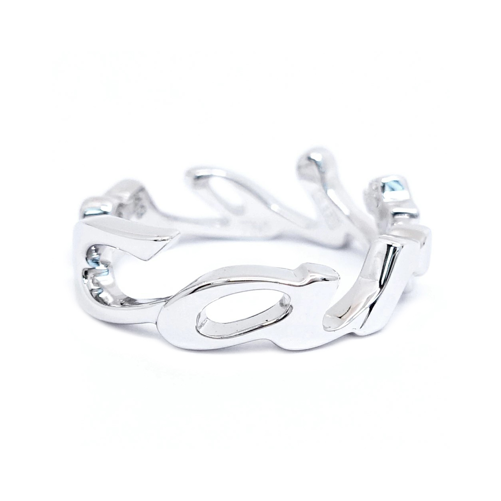 カルティエ CARTIER シグネチャー ロゴ リング 750WG K18WG