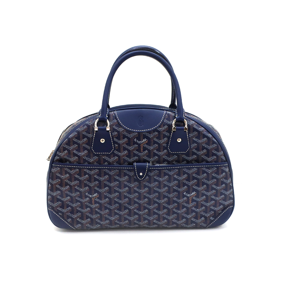 ゴヤール サンジャンヌ MM ハンドバッグ ボストンバッグ ブルー PVC メンズ レディース