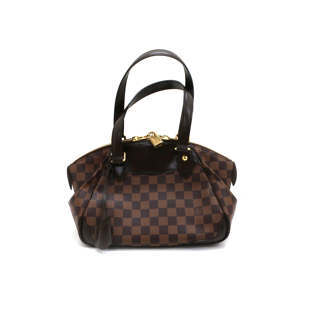 ルイヴィトン ヴェローナPM ハンドバッグ N41117 ブラウン ダミエ ゴールド金具 レディース