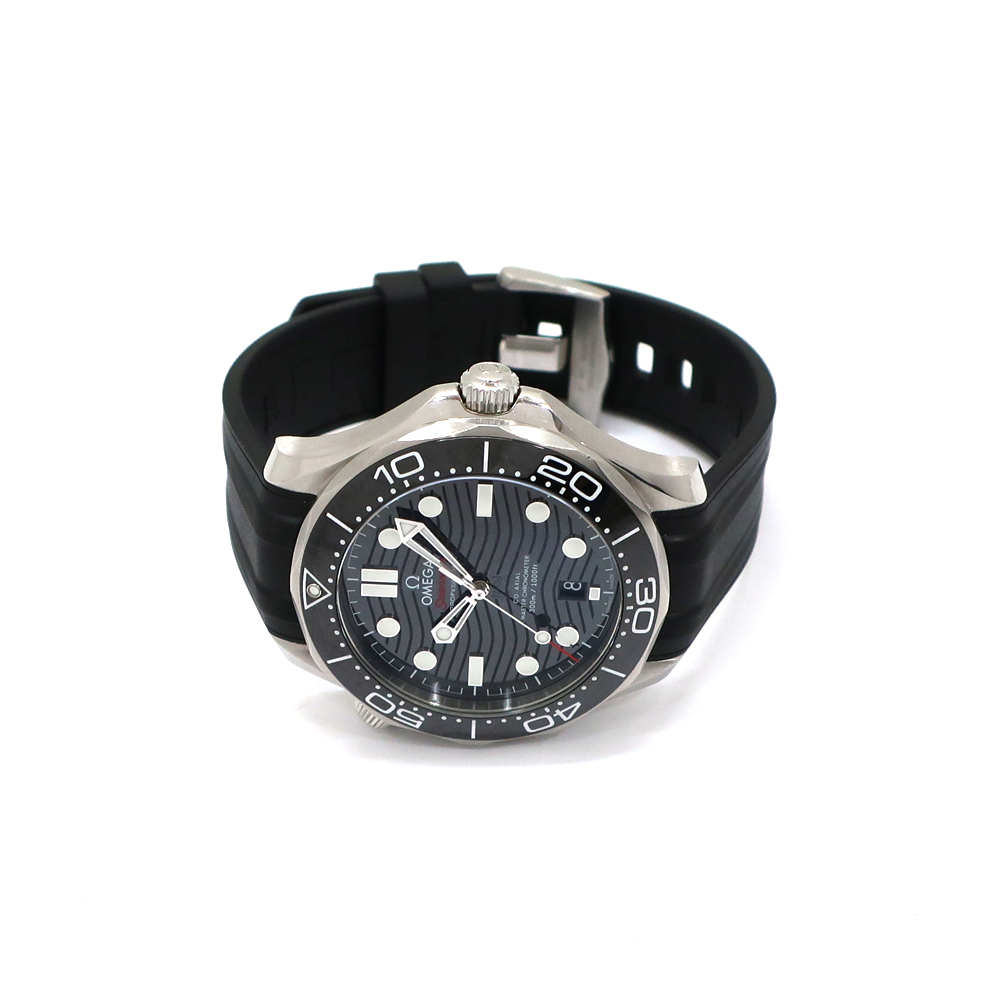 オメガ シーマスター ダイバー 300m 210.32.42.20.01.001 42mm ブラック SS ラバー 自動巻き メンズ 腕時計 ベルト付