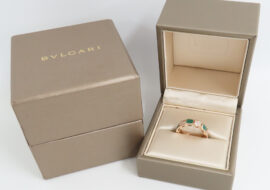 ブルガリ リング 指輪 セルペンティ ヴァイパー 750PG  ピンクゴールド ダイヤモンド マラカイト 51