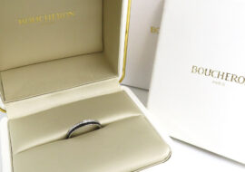 ブシュロン キャトル ブラック ダイヤモンド リング ハーフ JAL00227 #62 750WG ホワイトゴールド