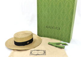 グッチ ハット パピエハット Bee ビー 454667 3HA28 Sサイズ 56cm ゴールド