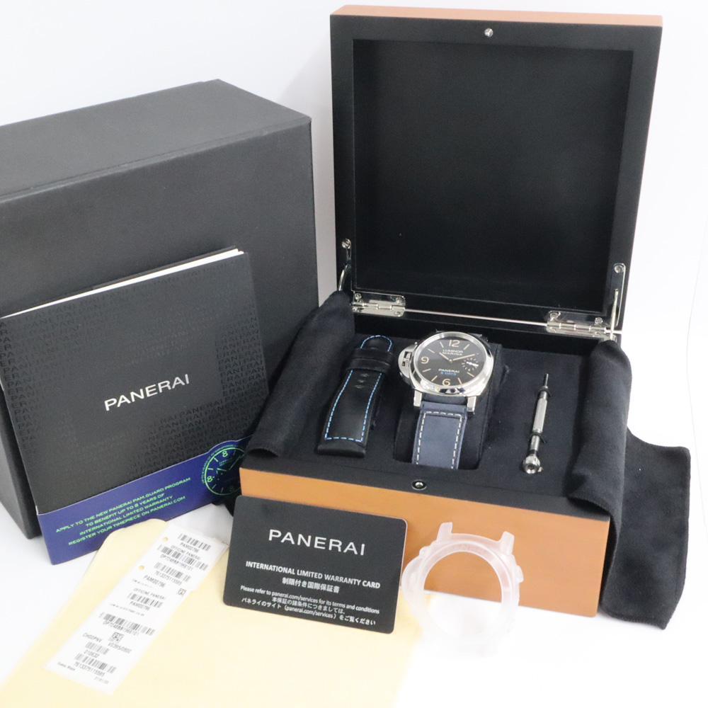 パネライ ルミノール レフトハンド 8DAYS アッチャイオ PAM00796 黒 SS レザー 自動巻