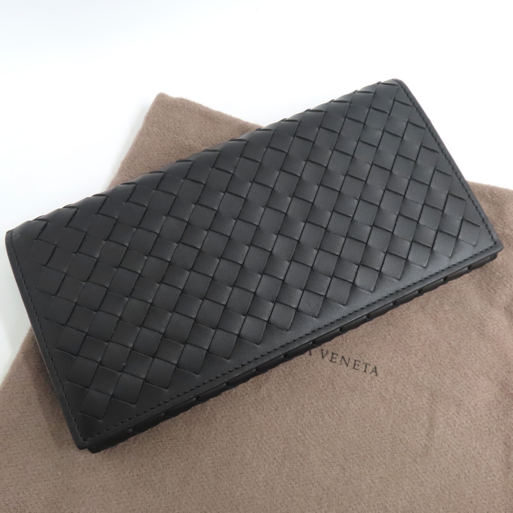 ボッテガヴェネタ 二つ折り長財布 156819 イントレチャート ブラック