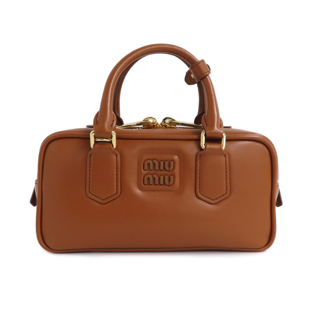 ミュウミュウ アルカディ レギュラー 5BB142 ACR3 ハンドバッグ 2WAY コニャック