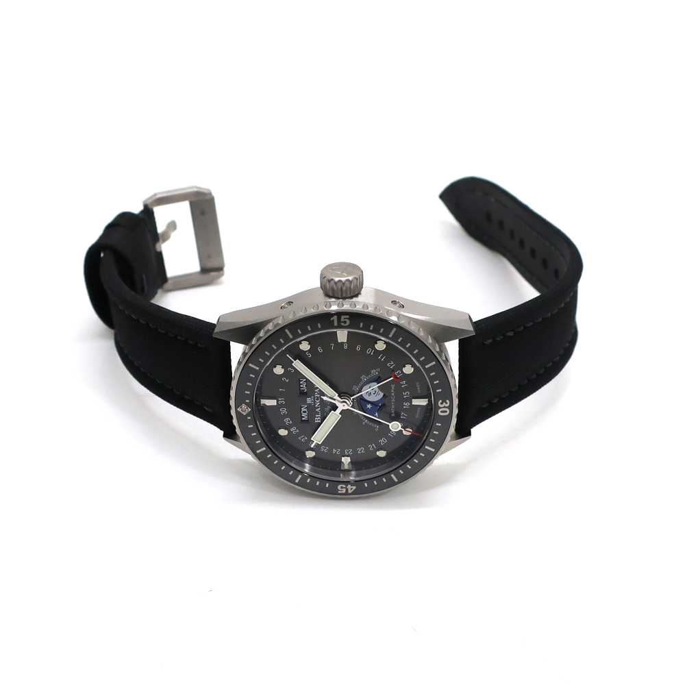 ブランパン フィフティファゾムスバチスカーフ コンプリートカレンダー ムーンフェイズ 5054-1110-B52A 43mm メテオグレー
