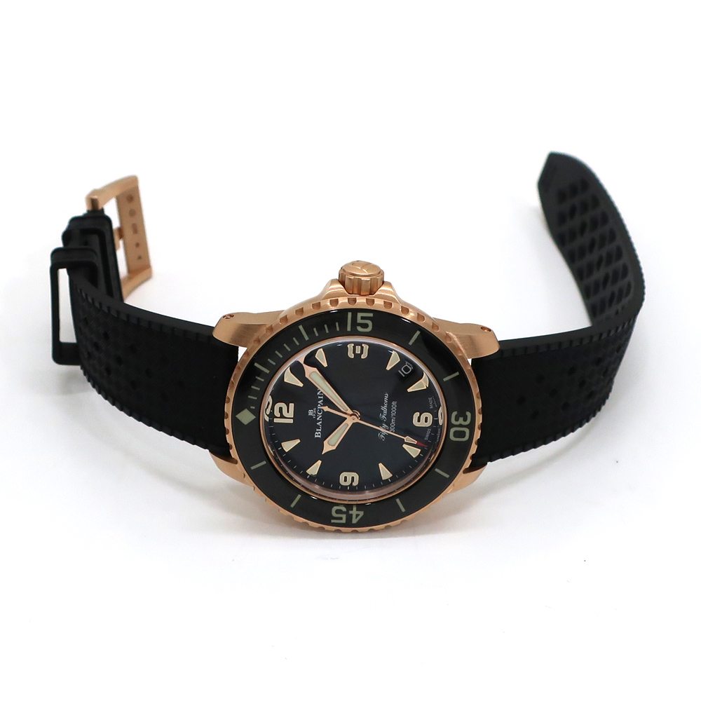 ブランパン フィフティファゾムス オートマティック 5010-36B30-B64A ブラック ラバー K18レッドゴールド メンズ