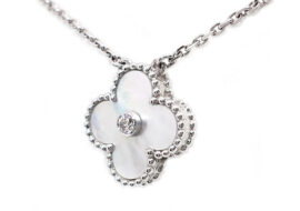 ヴァンクリーフ&アーペル VAN CLEEF&ARPELS ヴィンテージ アルハンブラ ネックレス 2009年 ホリデー限定 750WG マザーオブパール ダイヤ