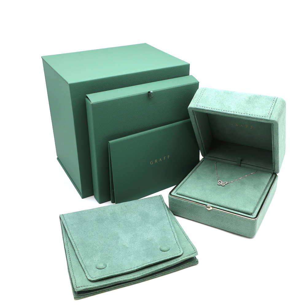 グラフ バタフライ ネックレス ミニ ダイヤモンド ペンダント K18 ホワイトゴールド レディース