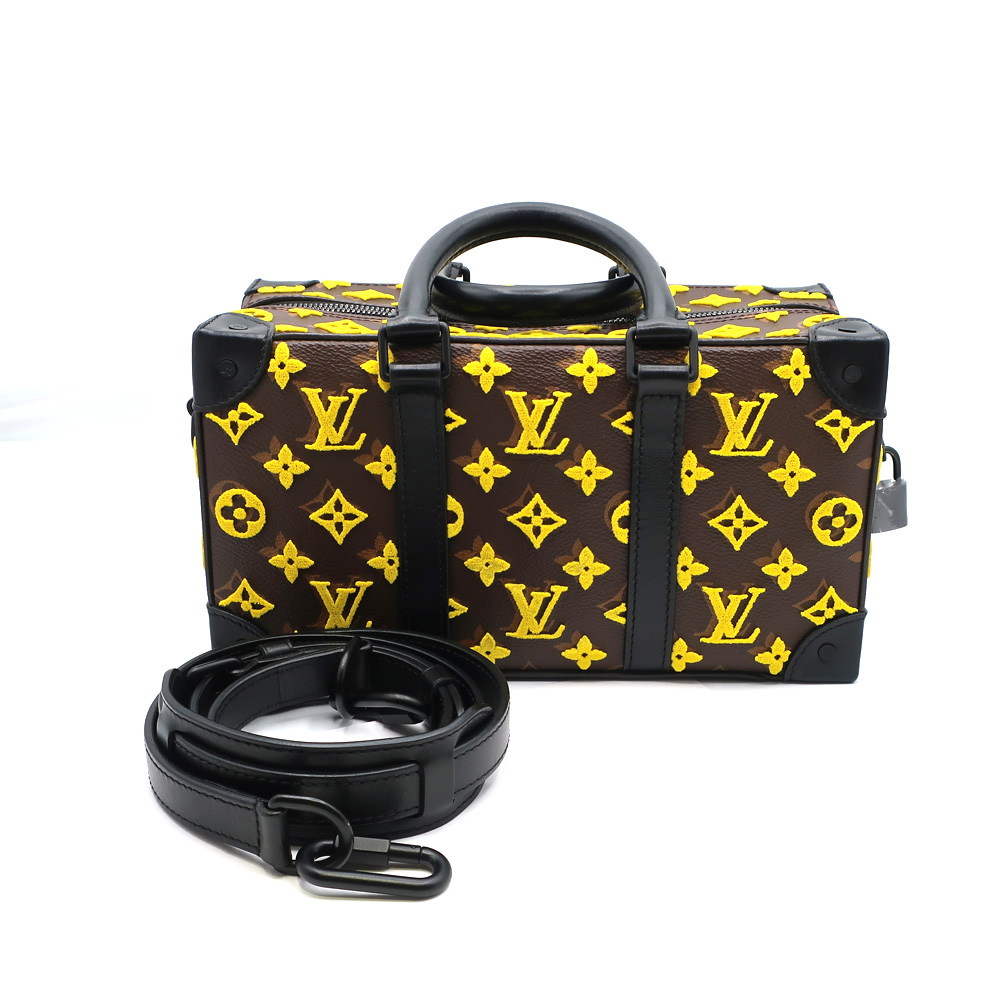 ルイヴィトン ハンドバッグ モノグラム・タフタージュ ソフトトランク M45025 ブラウン メンズ