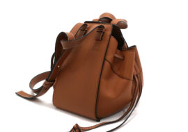 ロエベ ハンモック ミニ ドローストリング ブラウン ハンドバッグ レディース レザー