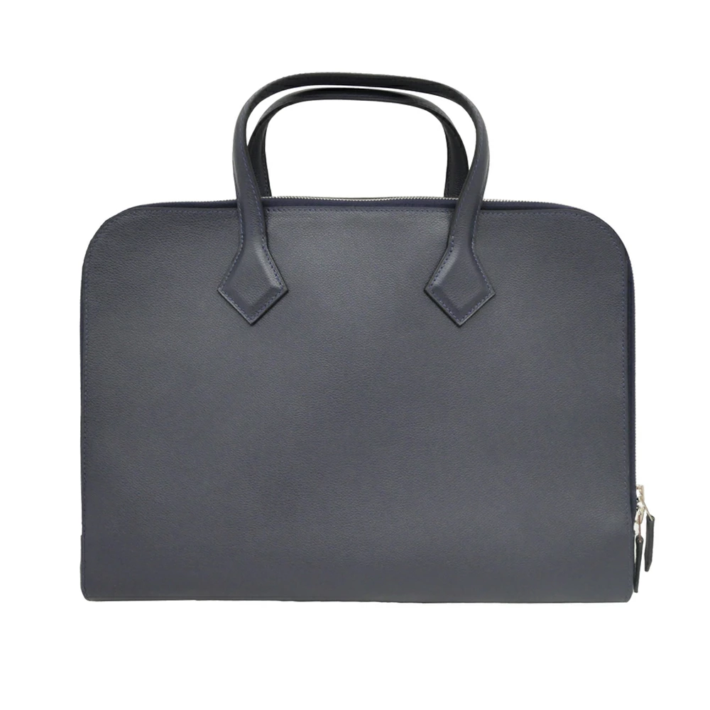 エルメス ヴィクトリア ライト ブルーニュイ エバーカラー D刻