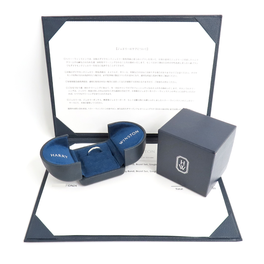 ハリーウィンストン プリンセスカット マリッジリング クラシック ダイヤモンド #8 Pt950